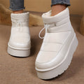 Sarah Express Fleece Lined Slip On Short Boots White