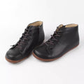 Sarah Express Cowhide Leather Mid-Calf Zipper Boots Black