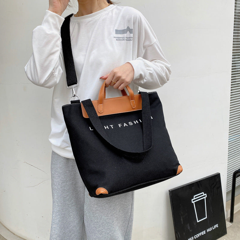 Sarah Express Canvas Messenger Bag with Letter Print