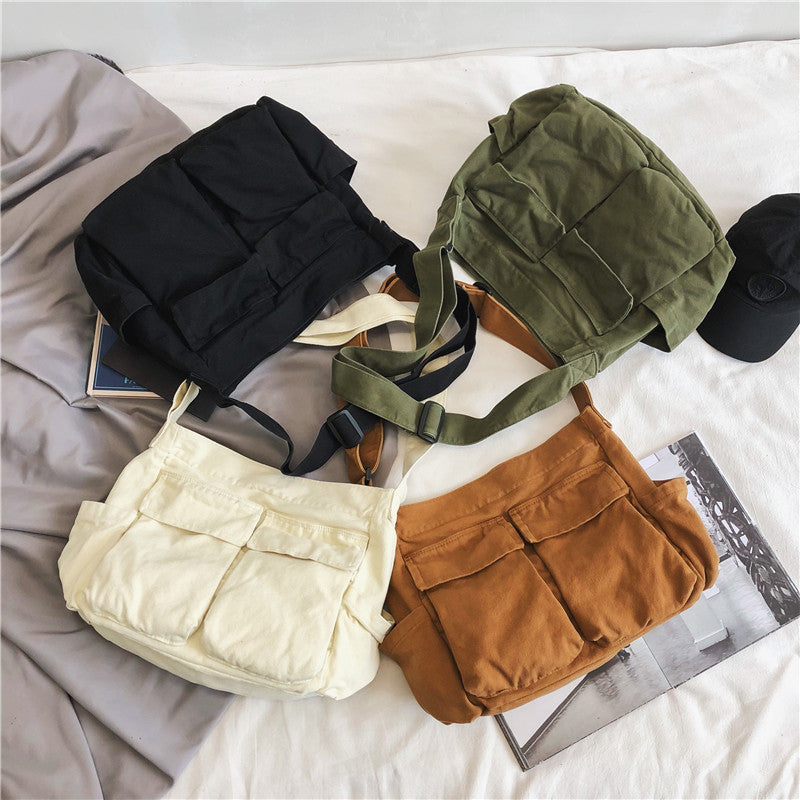 Sarah Express Canvas Messenger Bag Multi Pocket Shoulder