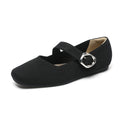 Sarah Express Women's Mary Jane Knit Flat Shoes Black