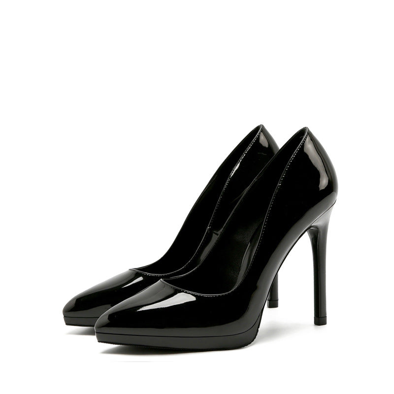 Sarah Express Pointed Toe Stiletto Platform Dress Heels Black