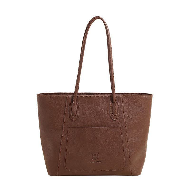 Sarah Express Retro Texture Commuter Shoulder Tote Bag