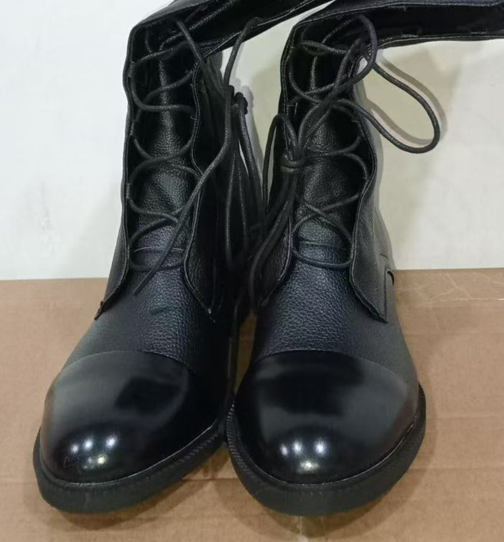 Sarah Express Fleece-Lined British Style Combat Boots
