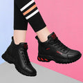 Sarah Express Women's Minimalist Non-Slip Platform Sneakers Black And Red