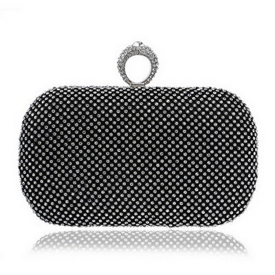 Sarah Express Diamond-Studded Evening Clutch Bag Black