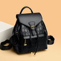 Sarah Express Multifunction Quilted Leather Backpack Black
