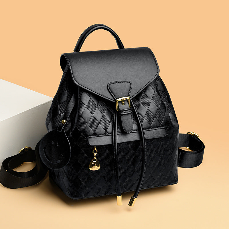 Sarah Express Multifunction Quilted Leather Backpack Black