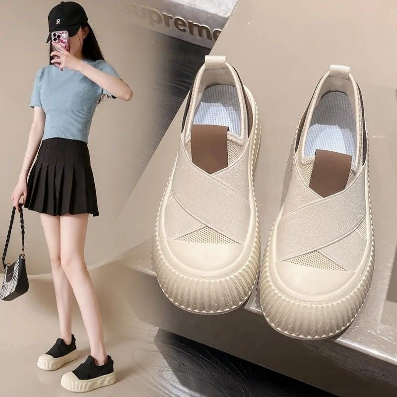 Sarah Express Breathable Mesh Canvas Slip-On Sneakers
