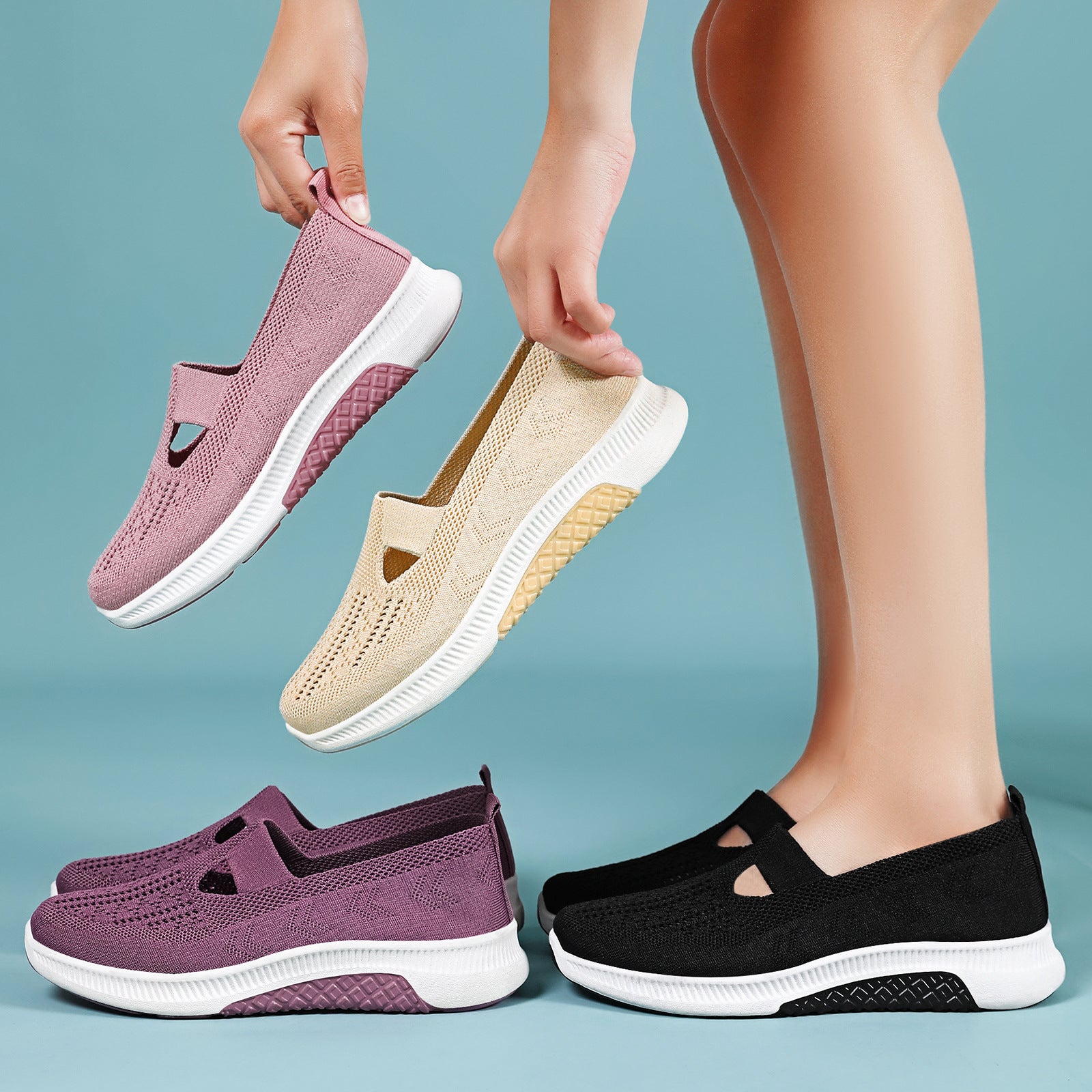 Flyknit Slip-On Casual Flat Sneakers – product detail alternate view 3