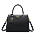 Sarah Express Elegant Patchwork PU Leather Shoulder Tote Black