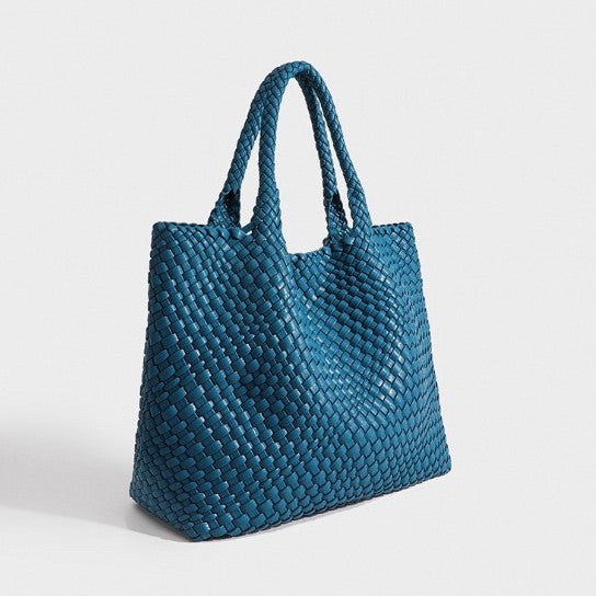 Sarah Express Handwoven PU Leather Shoulder Bag