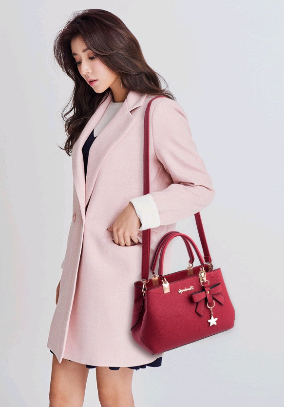 Sarah Express Structured Bow Accent Messenger Handbag