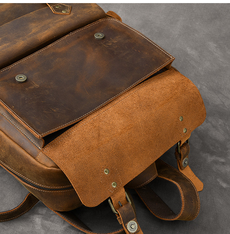 Sarah Express Vintage Crazy Horse Leather Backpack