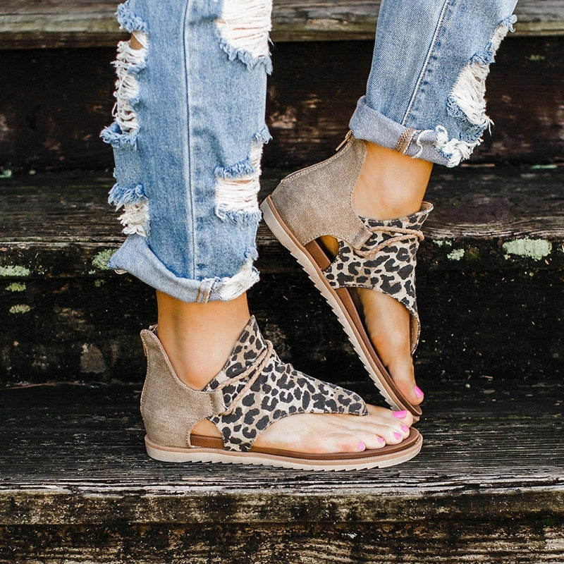 Sarah Express Women's Animal Print Open-Toe Sandals