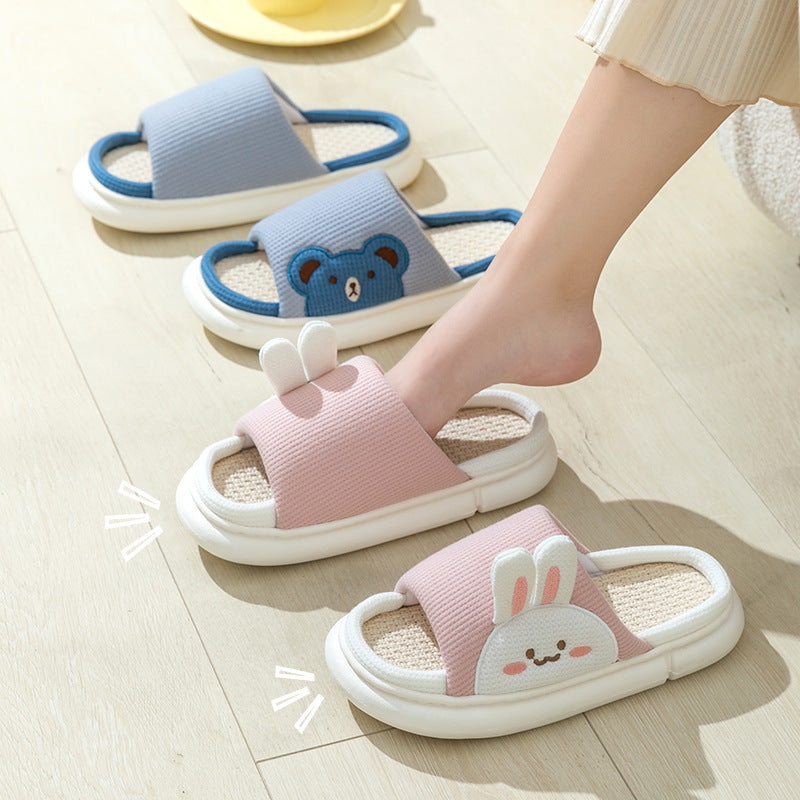 Sarah Express Unisex Rabbit Linen House Slippers