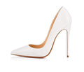 Sarah Express Classic Pointed Toe Stiletto Heels White