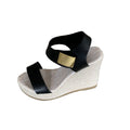 Sarah Express Thick-soled Wedge Platform Sandals Black