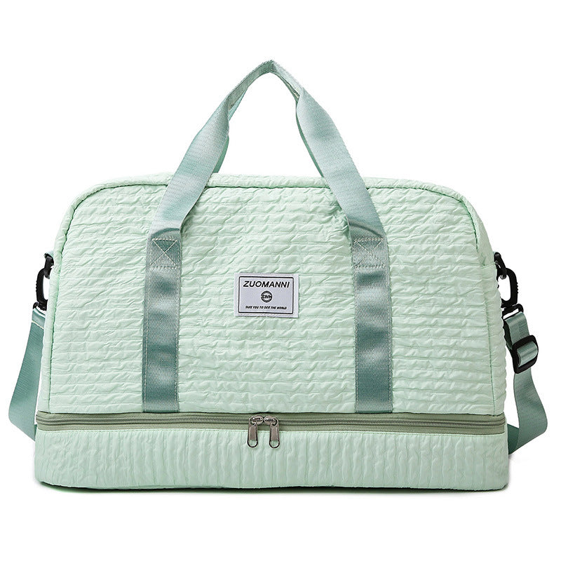 Sarah Express Ruched Travel Duffle Bag With Wet Compartment Green