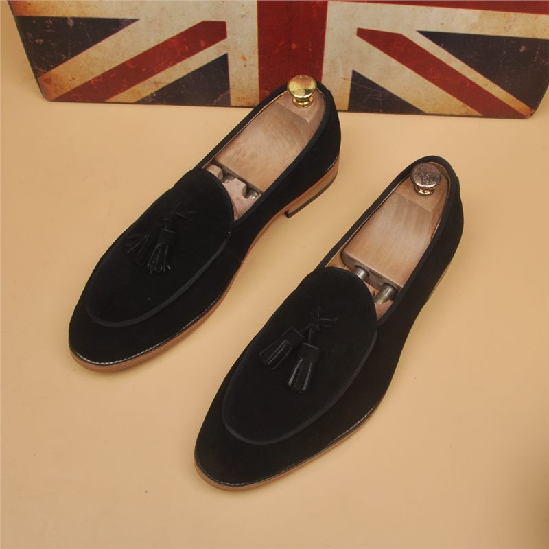 Sarah Express Classic British Pointed Toe Slip-On Loafers