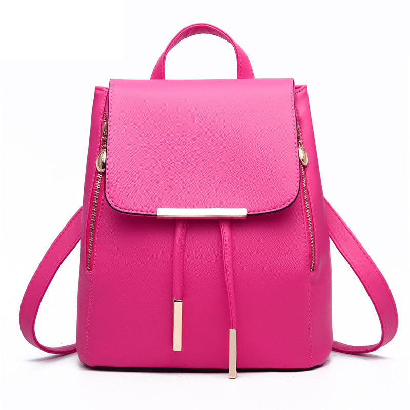 Sarah Express Structured Flap Closure Student Backpack Rose Red