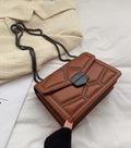 Sarah Express Rivet Chain Structured Small Crossbody Bag Brown
