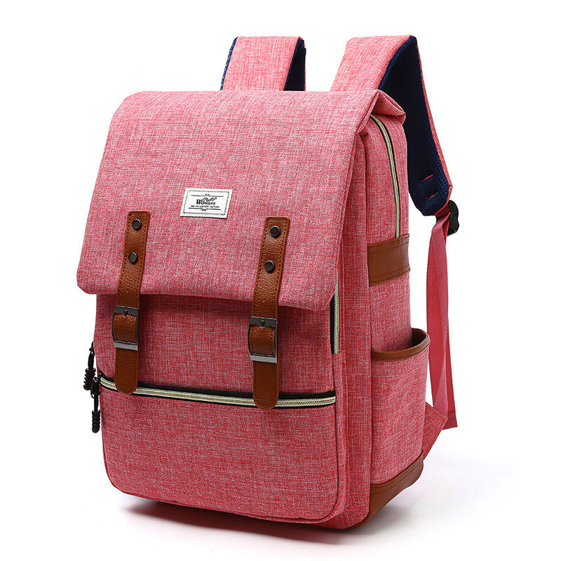 Sarah Express Vintage Canvas Laptop Backpack USB Charging