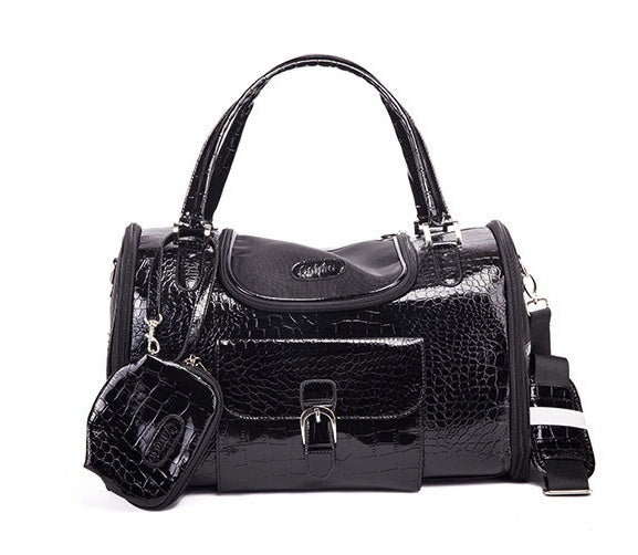 Sarah Express Structured Pet Carrier Handbag Black