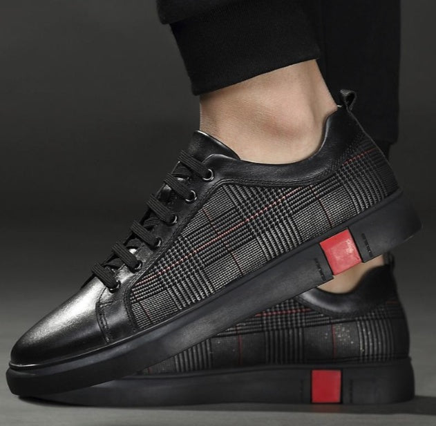 Sarah Express Plaid Pattern Lace Up Casual Sneakers
