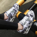 Sarah Express Retro Camo Print Casual Running Sneakers White ash