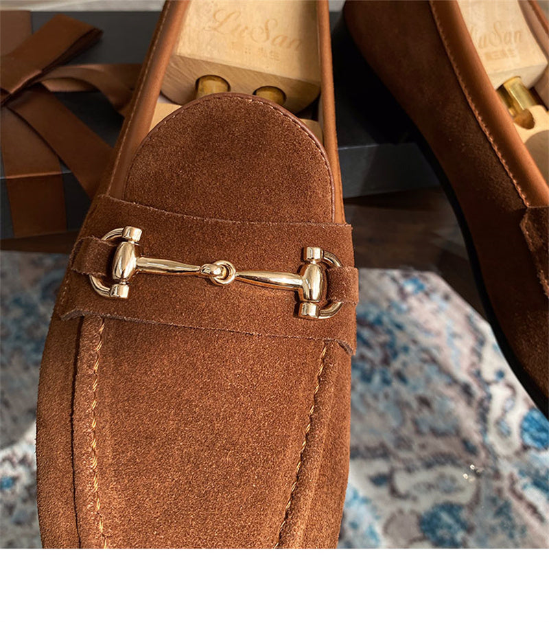 Sarah Express Men's Suede Horsebit Slip-On Loafers