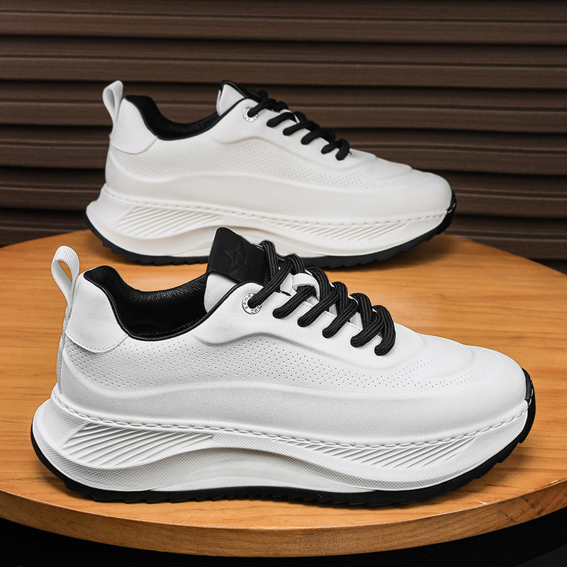 Sarah Express Men's Thick-Soled Lace-Up Breathable Sneakers