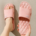 Sarah Express Lozenge Texture Indoor Home Couple Slippers Pink