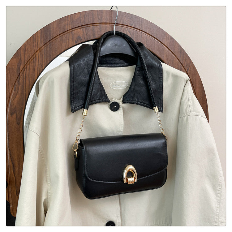 Sarah Express Minimalist PU Leather Crossbody Shoulder Bag Black