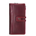 Sarah Express Leather Zip Around Long Wallet Red