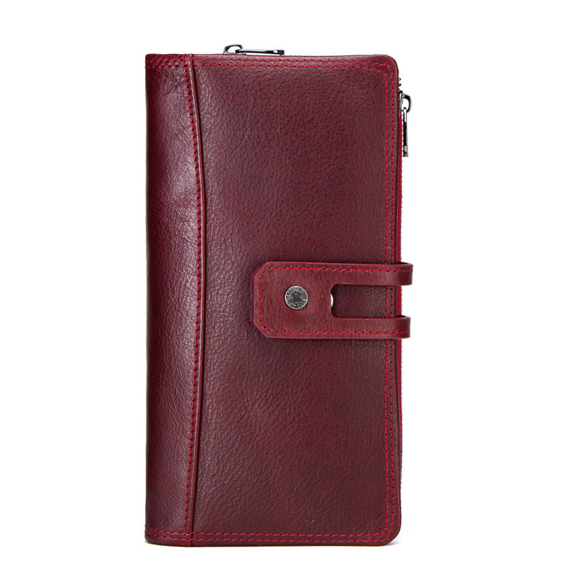 Sarah Express Leather Zip Around Long Wallet Red