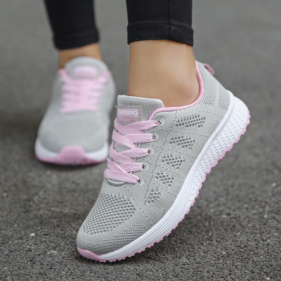 Sarah Express Breathable Mesh Lace-Up Walking Sneakers