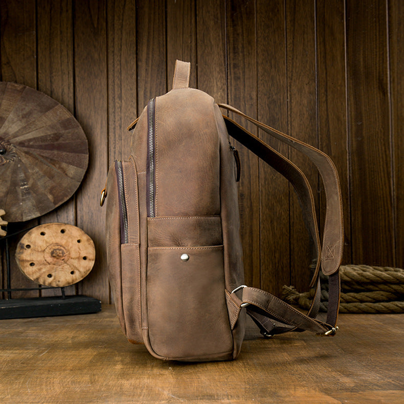 Sarah Express Retro Leather Men's Daily Backpack