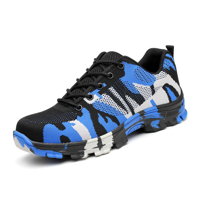 Sarah Express Camo Mesh Work Safety Boots Blue