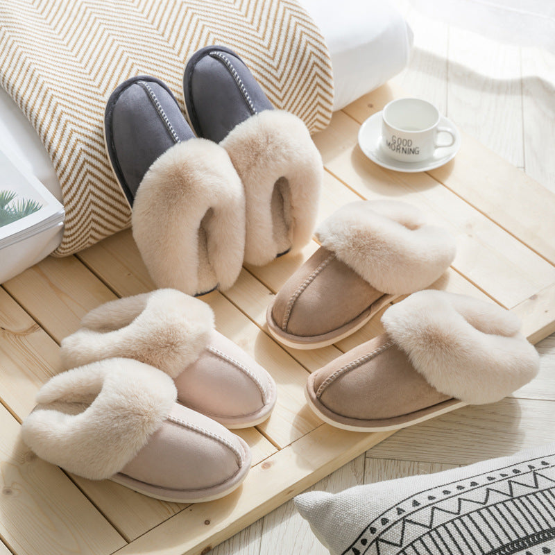 Sarah Express Women's Suede Cotton Indoor Slippers