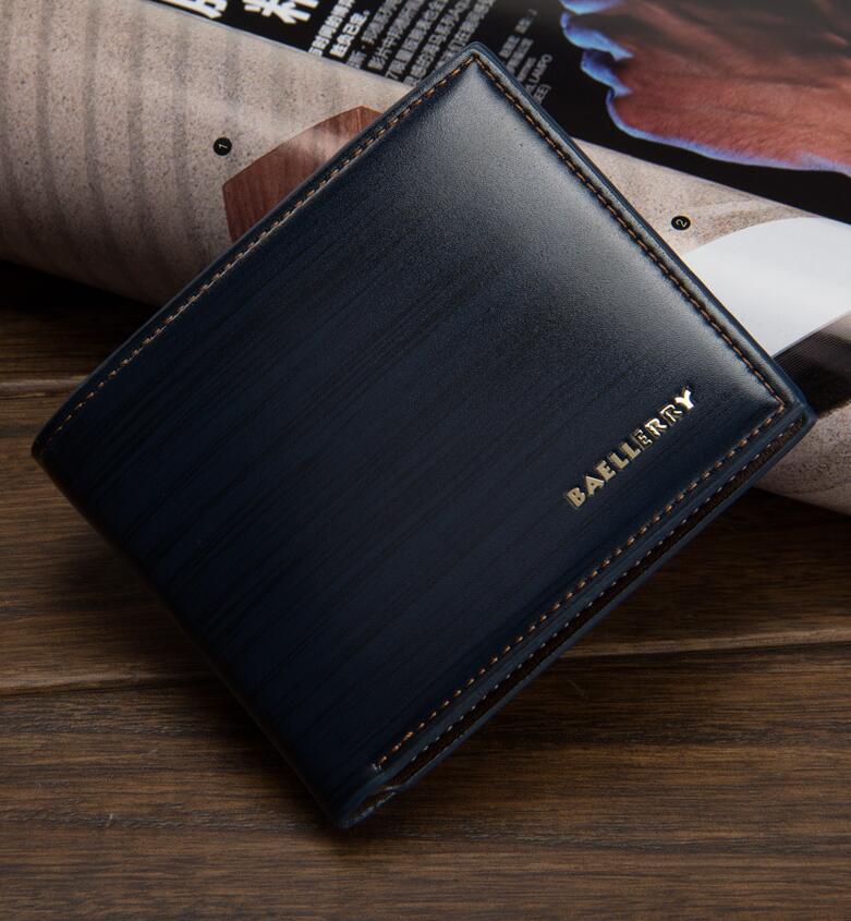 Sarah Express Compact Men's Three-Fold Wallet Blue