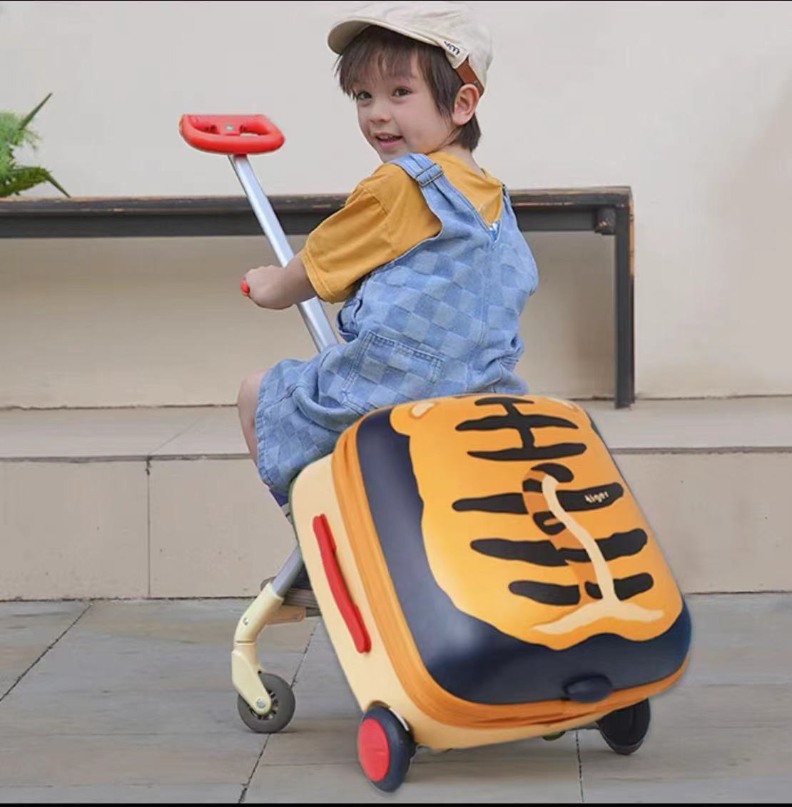 Sarah Express 2-in-1 Kids Ride-On Travel Suitcase Tiger 45L