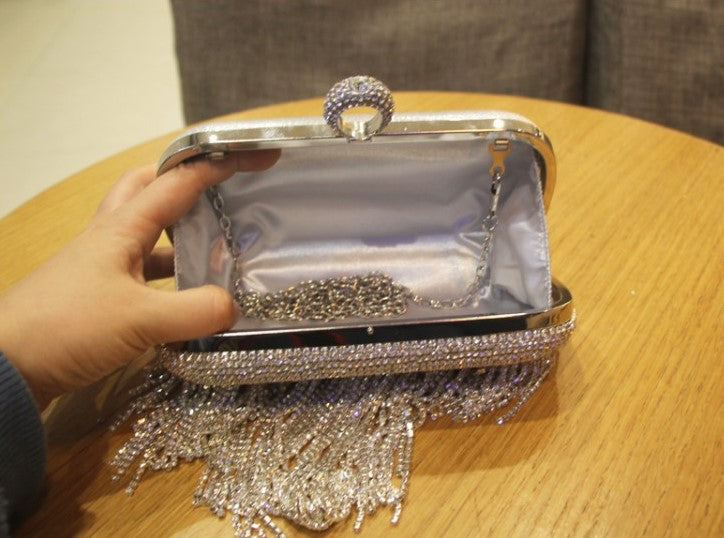 Sarah Express Diamond Fringed Evening Clutch Bag