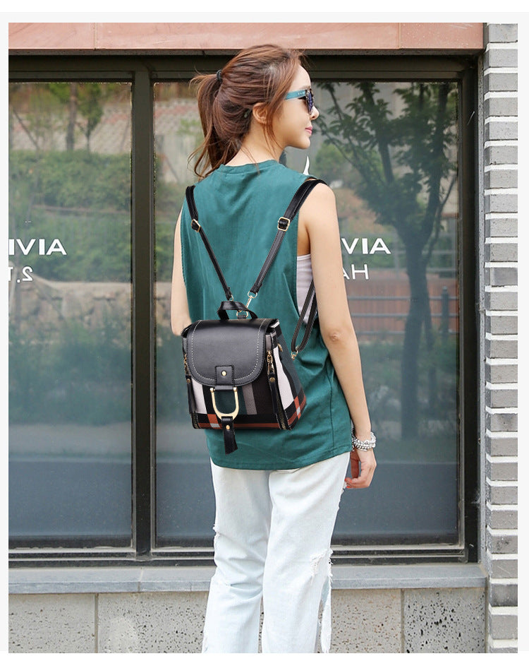 Sarah Express Grid Pattern Women Travel Backpack