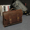Sarah Express Classic Leather Briefcase Business Shoulder Bag Coffee