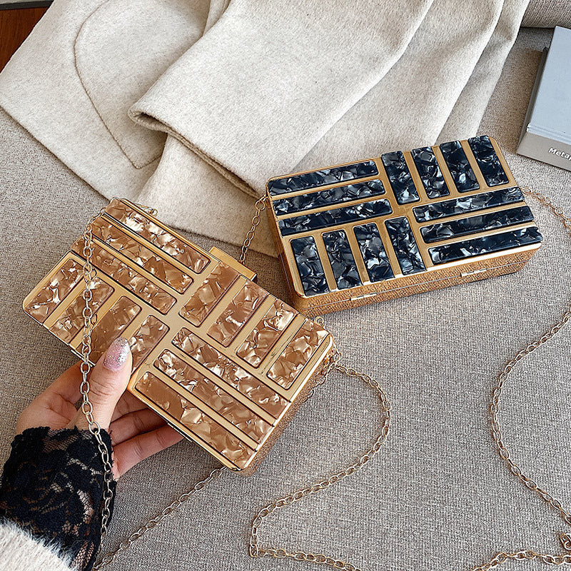 Sarah Express Sequined Stone Box Shoulder Bag