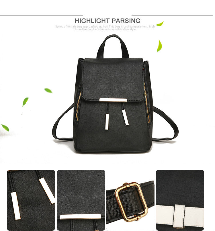 Sarah Express Structured PU Leather Top-Handle Backpack