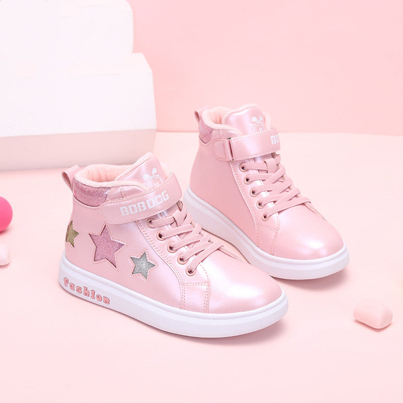 Sarah Express Kids' Velcro Star Pattern Sneakers