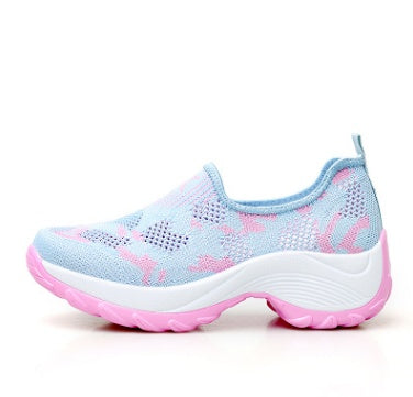 Sarah Express Flyknit Rocker Sole Walking Sneakers Moonlight camouflage