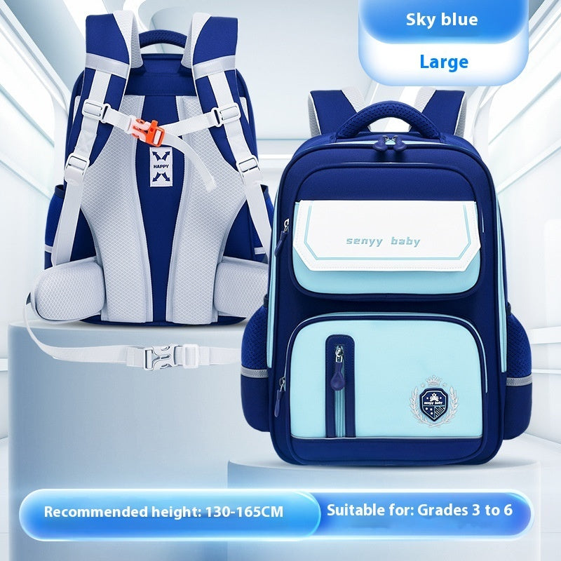 Sarah Express Children's Spine Protector School Backpack 43x32x16cm Blue Single